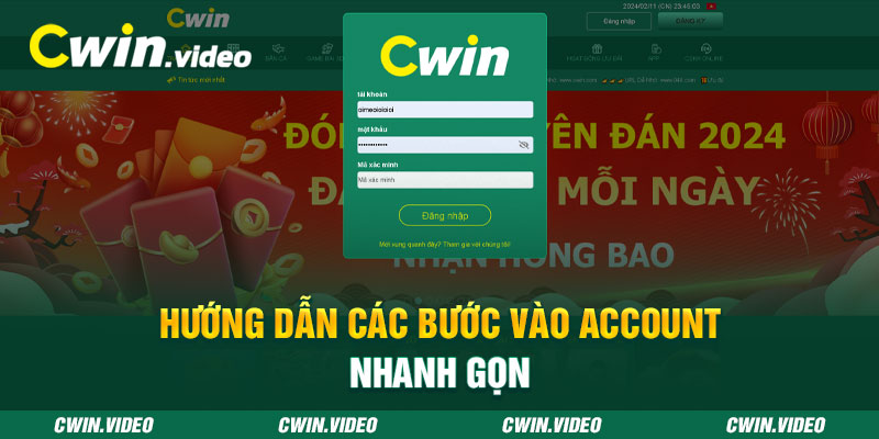 Hướng dẫn các bước vào account nhanh gọn